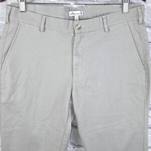 Peter Millar Mens Pima Cotton Blend Chino Golf Pants Stone Khaki Size 33X34